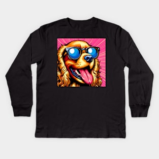 Dog Wearing Sunglasses Kids Long Sleeve T-Shirt